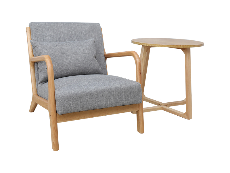 Chaise moderne au toucher cuir avec accoudoirs en bois, chaise de salon, mobilier d'intérieur YQ-K2001