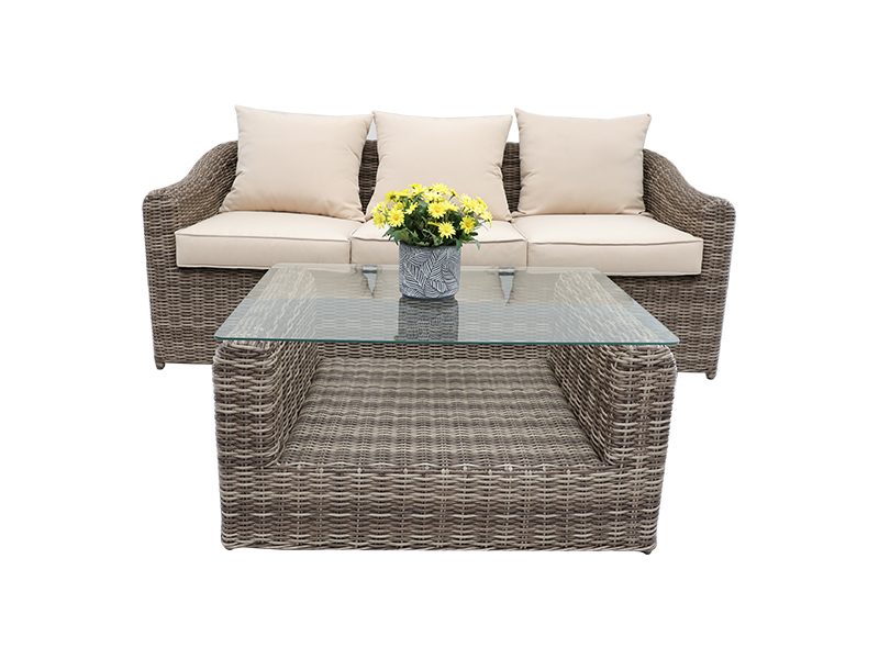 Ensemble de canapés en rotin, ensemble de canapés en aluminium 4 pièces YQR-418-2