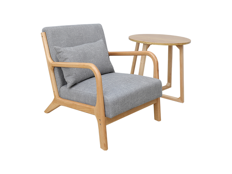 Chaise moderne au toucher cuir avec accoudoirs en bois, chaise de salon, mobilier d'intérieur YQ-K2001