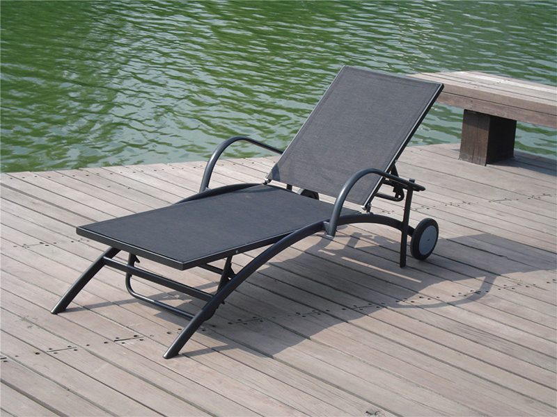 Mobilier d'extérieur jardin hôtel piscine chaise longue avec roues YQ-TB-437