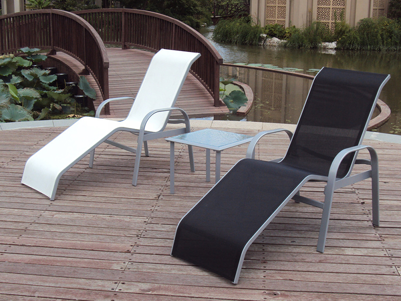 Salon extérieur en textile synthétique, lit de repos, transat YQ-TB-439