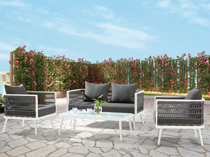 Corde tissage 4 pièces canapé ensemble meubles de jardin extérieur meubles de jardin chaise YQC-2743