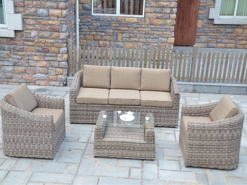 Ensemble de canapés en rotin, ensemble de canapés en aluminium 4 pièces YQR-418-2